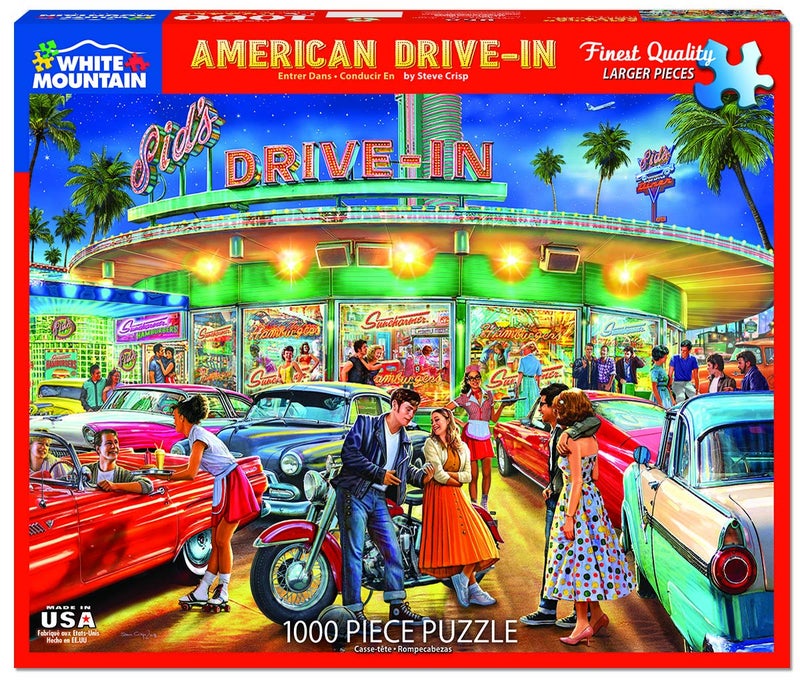 White Mountain Puzzles American Drive-in - 1000 Piece Jigsaw Puzzle - Image 2